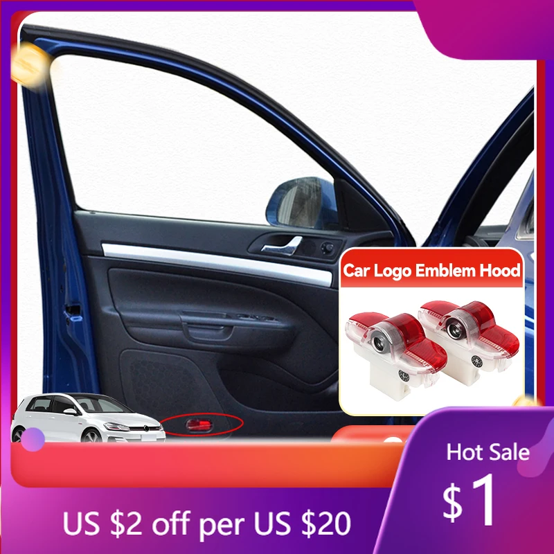 

2026 Новые вытяжки для ламп с эмблемой, светодиодные дверные двери автомобиля, проектор с логотипом призрачного теня, аксессуары для VW Golf 3 4 Mk3 Mk4 Jetta Tou