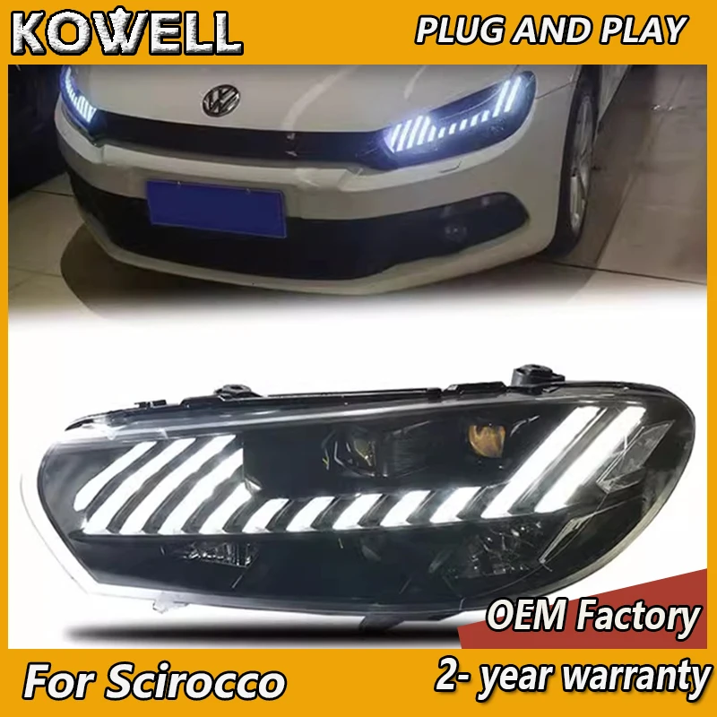 

Стайлинг автомобиля для фар VW Scirocco R 2008-2017 Scirocco R, фары DRL, указатель поворота, линза проектора дальнего света