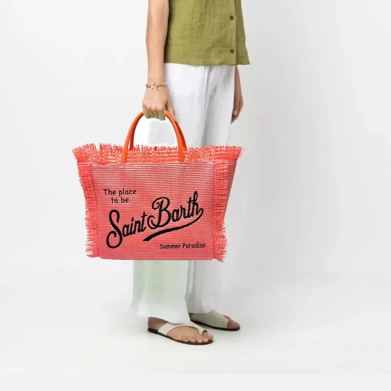 

Fashion Comfortable Casual Travel Canvas Bag Striped Handmade Tassel Handbag Light Luxury New Women's Large Capacity Tote Bag