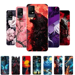 For TCL 408 Case 2023 Flowers Wolf Soft Silicone Phone Cover for TCL 408 T507D T507J T507A Coque TCL408 Shockproof Fundas