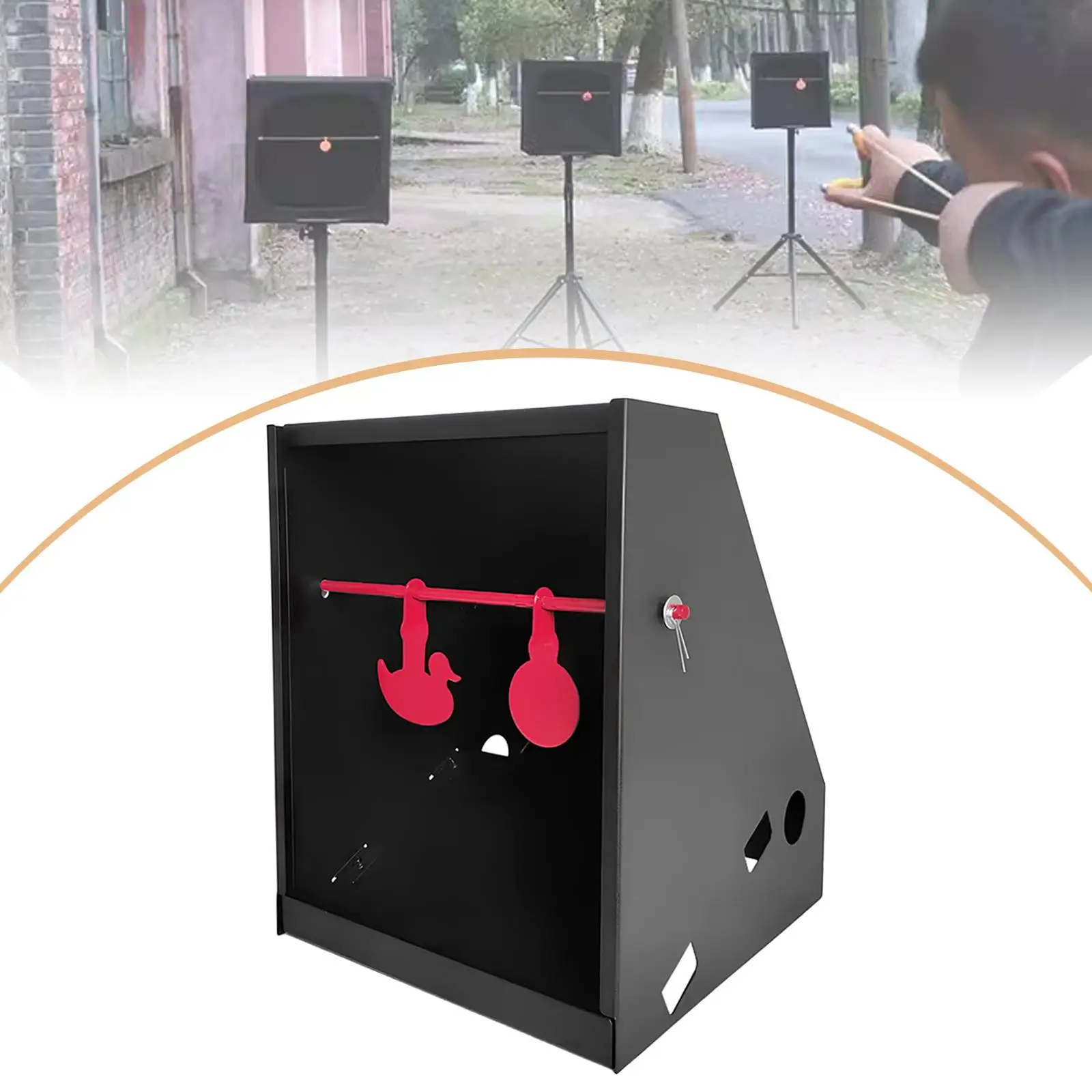 

Прочная коробка для сбора мишеней из углеродистой стали для игр на открытом воздухе, аксессуар для тренировок на заднем дворе, в помещении и на улице