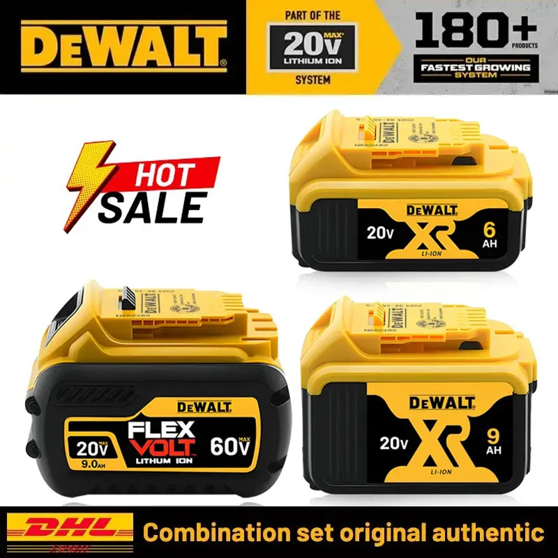 

Оригинальная литиевая батарея DEWALT DCB206 20В 6.0Ач с полной защитой и длительным сроком службы, быстрая зарядка, высокая емкость 9Ач-6Ач-5Ач