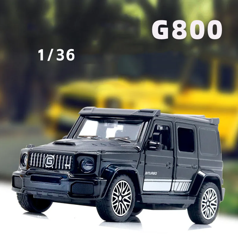 Gorący 1:36 skala pojazd terenowy Diecast samochód Benz Brab G800 Orv Metal Model stop wycofać kolekcja zabawek dla chłopców prezenty