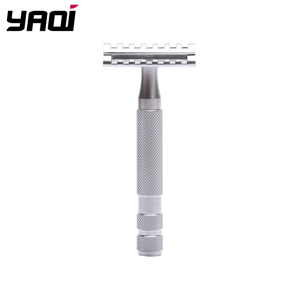 

YAQI KNIGHT-HELMET Razor Head Stainless Steel Handle DE Safety Razor for Men Safety Stainless Steel Razors Men Razor