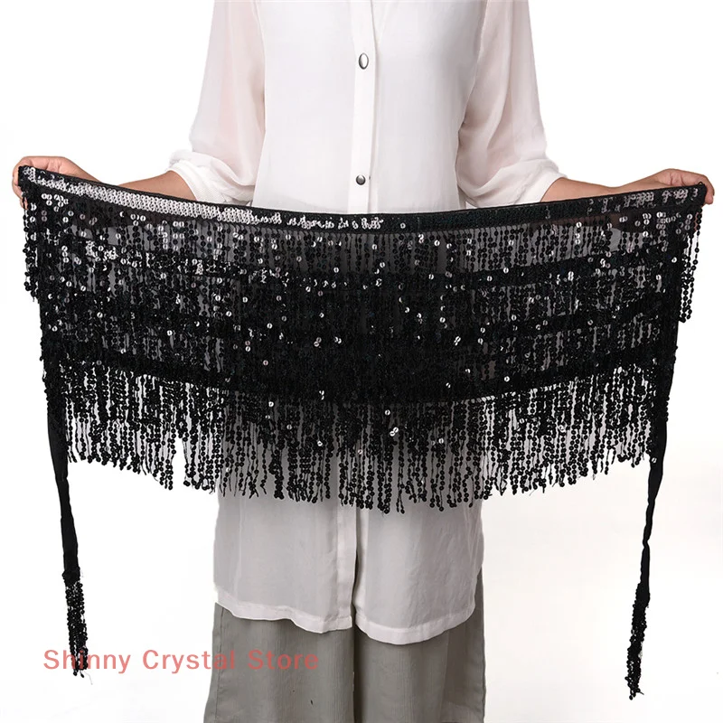 

New Belly Dance Costume Sequin Tassel Fringe Hip Scarf Belt Waist Wrap Skirt
