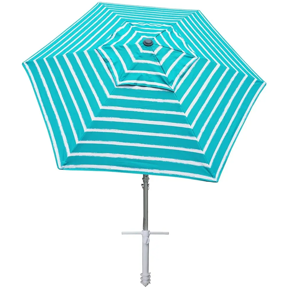 

8Ft Large Beach Umbrellas For Sand Heavy Huty Wind Portable Commercial Grade Patio Beach Umbrella With Sand Anchor Adjustable