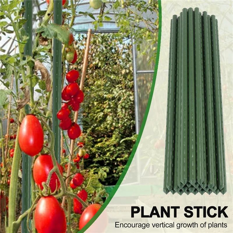 Набор садовых кольев PORK-25 в упаковке, металлическая клетка для растений с пластиковым покрытием, опоры для лазания для помидоров, деревьев, огурцов, заборов, бобов, 40 см