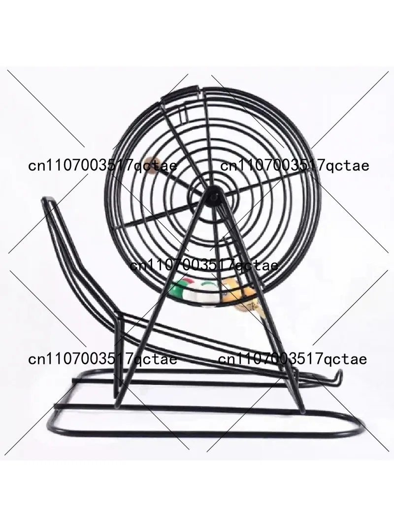 Large Metal Manual Lottery Machine Double Color Ball Spin Wheel Lucky Draw Game