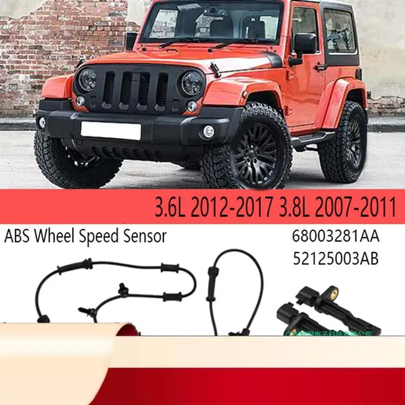 

1Set ABS Wheel Speed Sensor For Jeep Wrangler 3.6L 2012-2017 3.8L 2007-2011 68003281AA 52125003AB Replacement Spare Parts