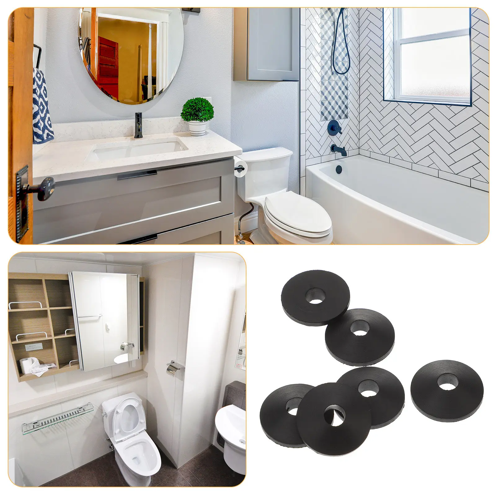 20Pcs Replacement Rubber Washers Toilet Bolt Seals Sturdy Conical Gaskets Strong Compression Seal for Tank Screw Assembly