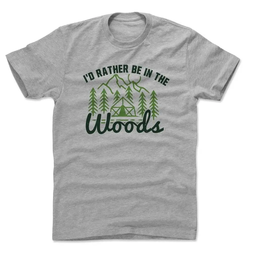 Мужская хлопковая футболка для любителей кемпинга, я предпочитаю быть в лесу
