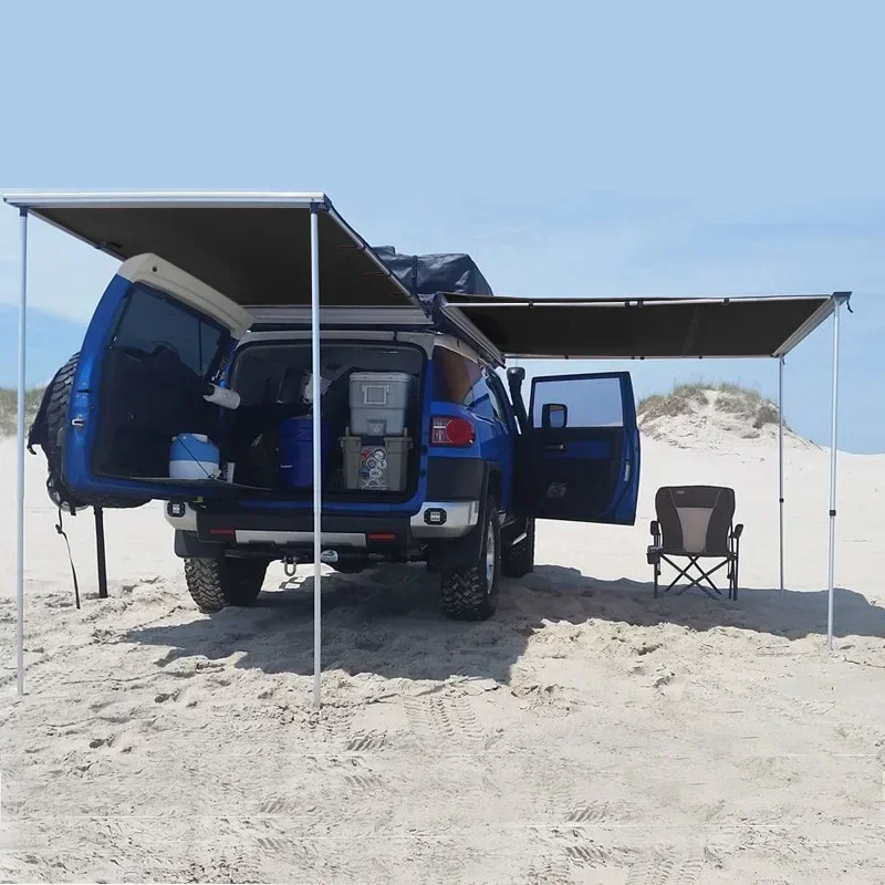 Car Side Awning Tent UV Protection Canvas Portable Waterproof SUV Offroad Vehicles Sun Shelter