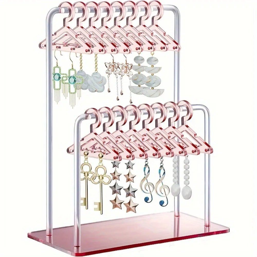 Jewelry Organizer 16pcs Hangers Shaped Jewelry Holder Detachable Acrylic Dangle Earrings Display Racks Stable Transparent