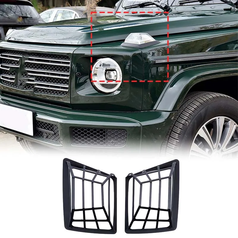 

For Mercedes-Benz G-Class W463 W464 2019-2025 Carbon Steel Car Hood Turn Signal Cover Signal Lamp Protector Cover Accessories