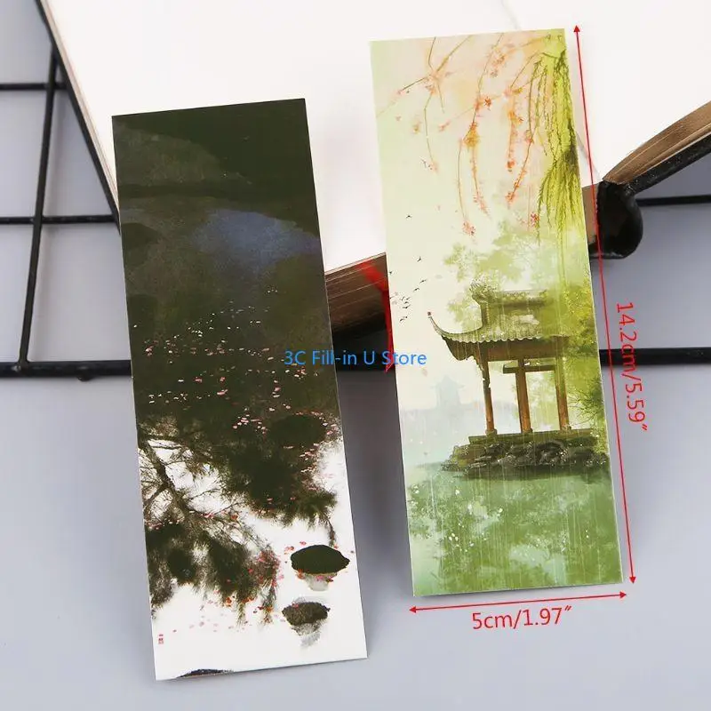 創造的な中国スタイルの紙のブックマークのためのG8TA30PCSペインティングカードレトロ美しい