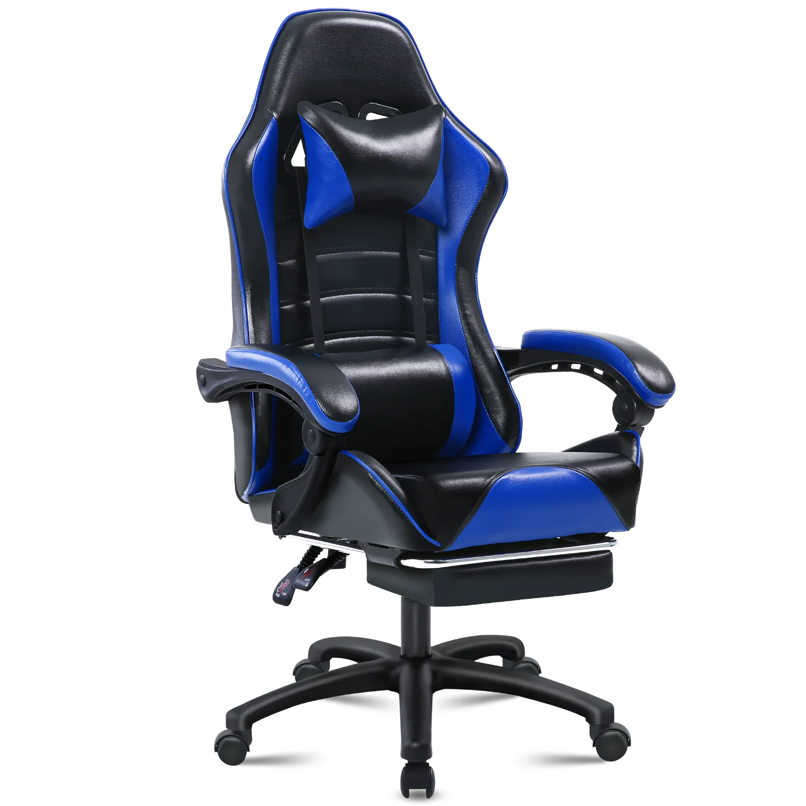 

Gaming Chair with Footrest, Height Adjustable Video Game Chairs for Adults PU Leather, Reclining Gamer Chair Office Desk Chair