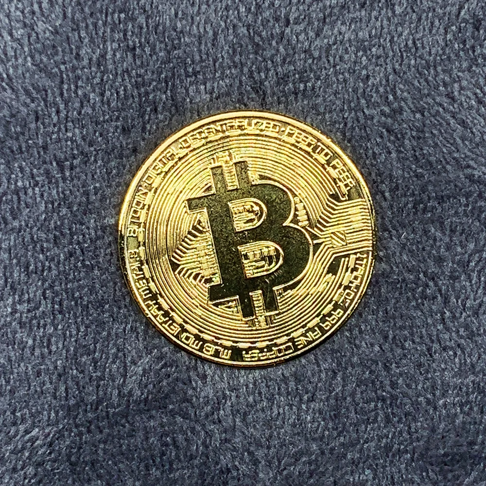 Vergoldete Bitcoin-Münze zum Sammeln, Kunstsammlung, Geschenk, physikalische Gedenkmünze, Casascius Bit, BTC, Metall, antikes Kunsthandwerk, Nachahmung – Detail 9