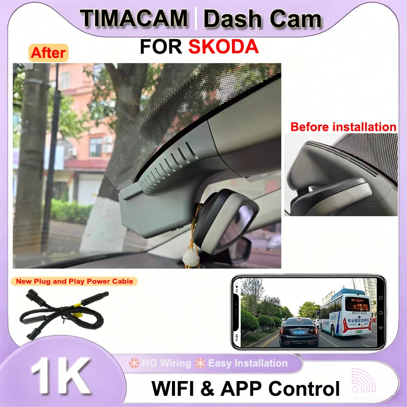 TIMACMA 1K 1080P Plug and Play Dash Cam Camera DVR Video Recorder DashCam for Skoda Superb 2018 2019 20202 2021