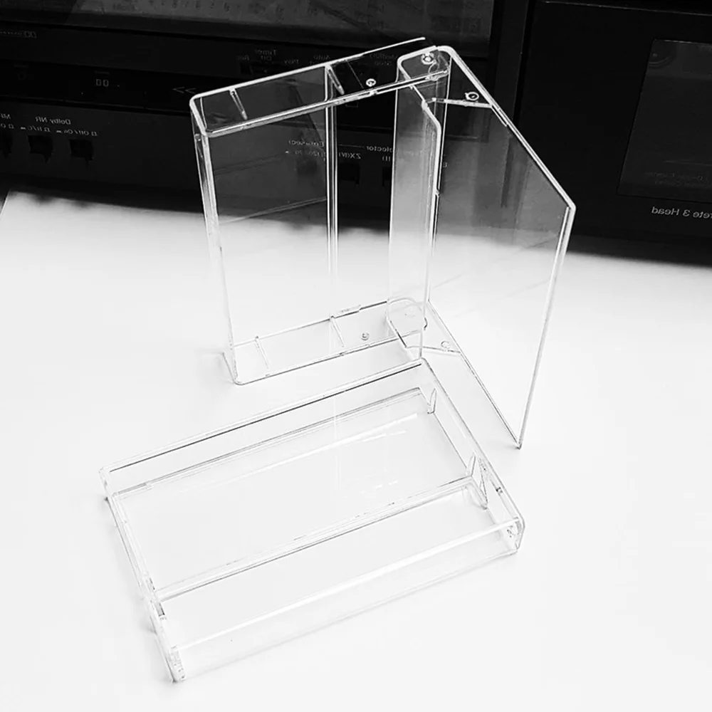 10PCS Audio Cassette Storage Cases Clear Plastic Cassette Tape Cases -Audio Storage Solution 4.3X2.76X0.57Inch Card Storage Box