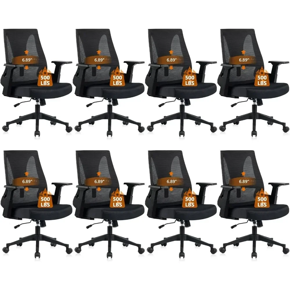 

500lbs Big and Tall Office Chair Heavy Duty Mesh Ergonomic Computer Chairs with Adjustable Lumbar Support and Wide Comfy