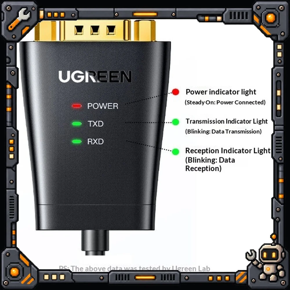 UGREEN CM393 USB to RS232 RS485 RS422 Serial Converter Cable 1.5m Shielded for Industrial Device