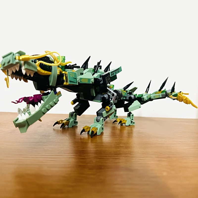 

495 шт. строительные блоки механический Дракон Совместимая модель MOC 70612 строительные блоки механический дракон игрушка Зеленый механический дракон подарок для мальчика