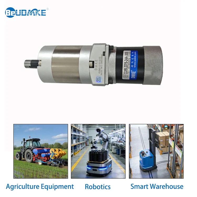 

New BeUDMKE Low Noise 12V 24V 36V 48V 75W Power 60mm Circle Flange Brushless Dc Motor with 1:50 Gear Ratio Planetary Gearbox Red