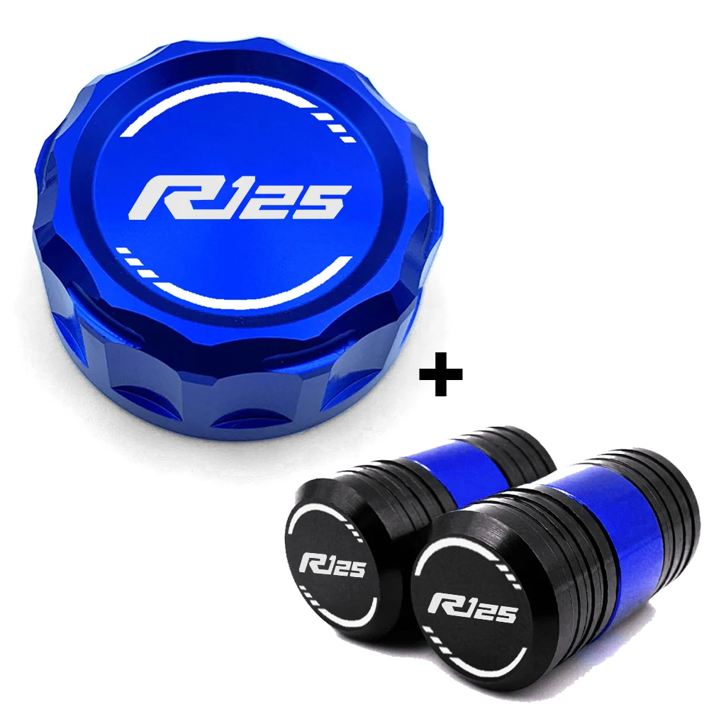 For YAMAHA YZFR125 YZF R125 2014-2022 2023 Motorcycle CNC Rear Brake Fluid Reservoir Cap Cylinder cover & Tire valve caps