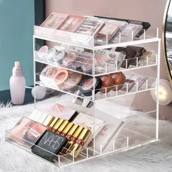 Drawer Acrylic Eye Shadow Storage Box For Powder Cake Blush Cosmetics Jewelry Storage Box Desktop Dustproof Rack