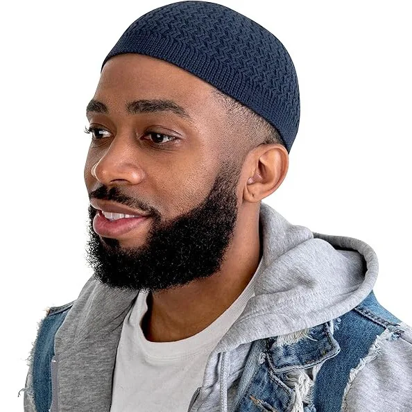 قبعة مسلمة الخريف والشتاء محبوك قبعة الرجال والنساء متموجة الجاكار البطيخ الفراء قبعة قبة الصوف Headhat #4