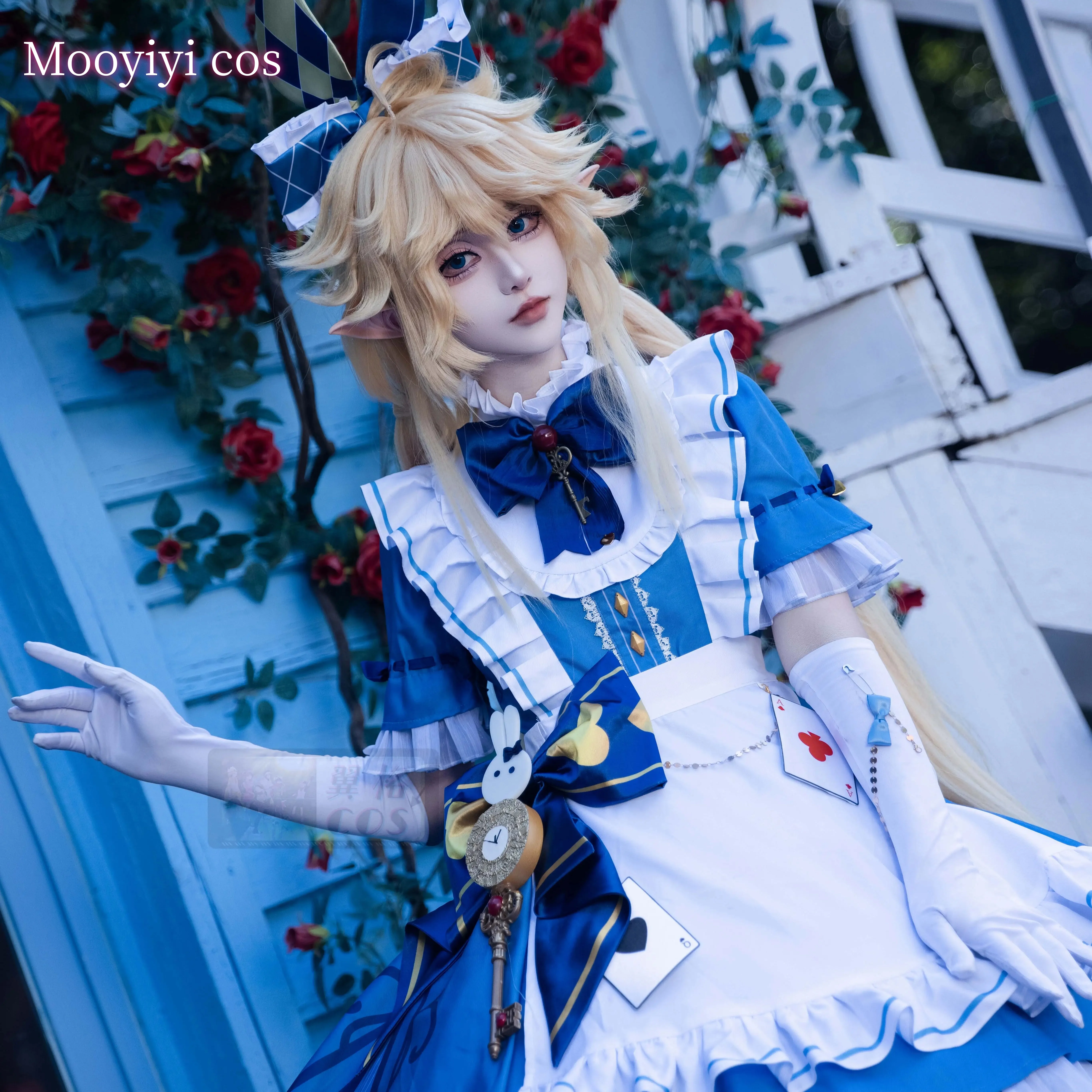 Nuevo disfraz de Cosplay Aki Q para uniforme de Halloween, vestido de mujer de talla S-XXL, vestido de sirvienta Lolita Aotu, accesorios de vestido de alta gama Mooyiyi