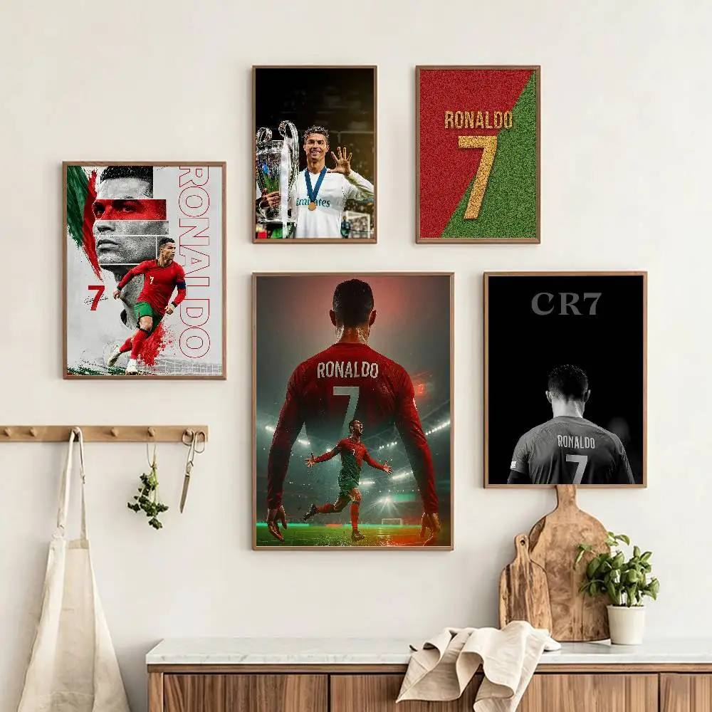 So Cool C-Cristiano Ronaldo CR7 Poster HD Self Adhesive Waterproof Wall Art Ideal for Home Office Dorm Gift Customizable