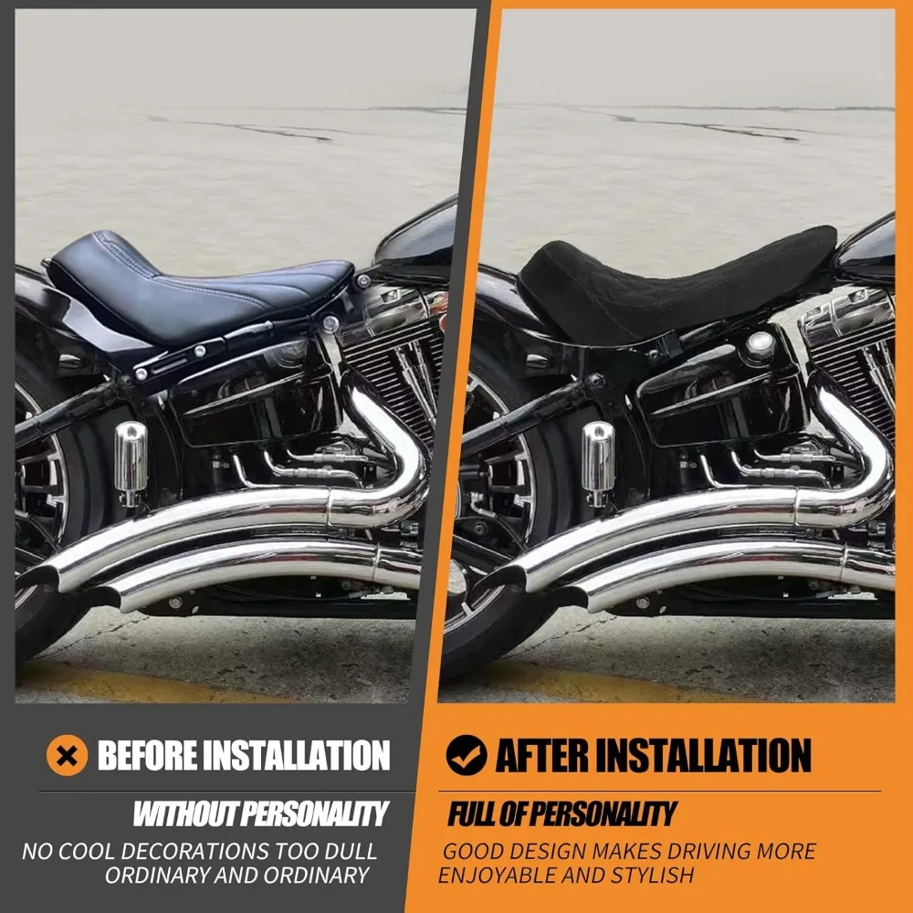 Motorrad Vorne Fahrer Leder/Wildleder Kissen Sozius Sitz Solo Sitz Fit Für Harley Softail Breakout 2013-2017 Rocker 2008-2017