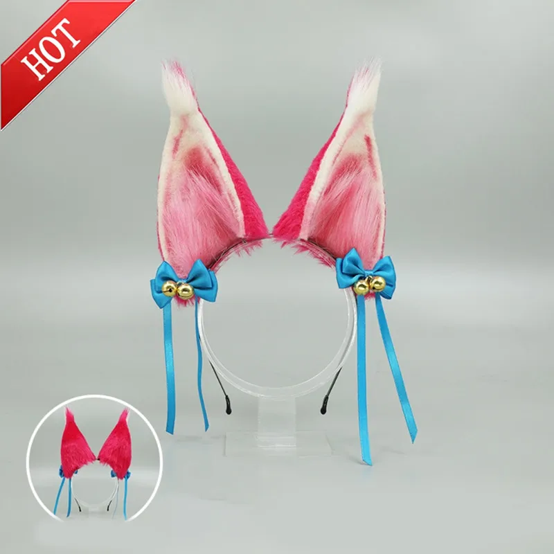 

Attractive Cosplay Furry Animal Fox Ears Head Band Dress Up Lolita Decor Long Fur Headpiece for Halloween Party Decor