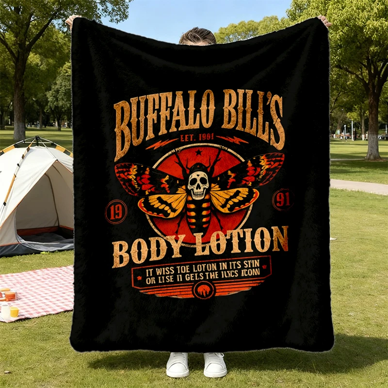 Buffalo Bill's Body Lotion Flannel Blanket, Silence of The Lambs Horror Design Flannel Throw