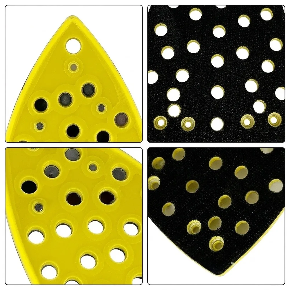 Yellow 98x148mm Triangle Sanding Disc 32 Holes Polishing Pad For Air Sander Grinder Machine Wood Metal Car Body Repair Tool Part