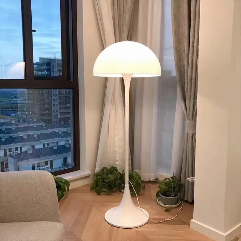 

Nordic Modern Vertical Home Decor White Aluminum Dimmable Rechargeable Wireless LED Floor Light Suitable For Living Room