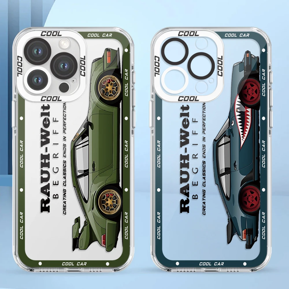 

JDM Sport Car Phone Case for Apple iPhone 17 13 Pro Max 7 6s SE X XS 15 Plus 8 12 Mini XR 14 Pro 11 Silicone Cover Clear