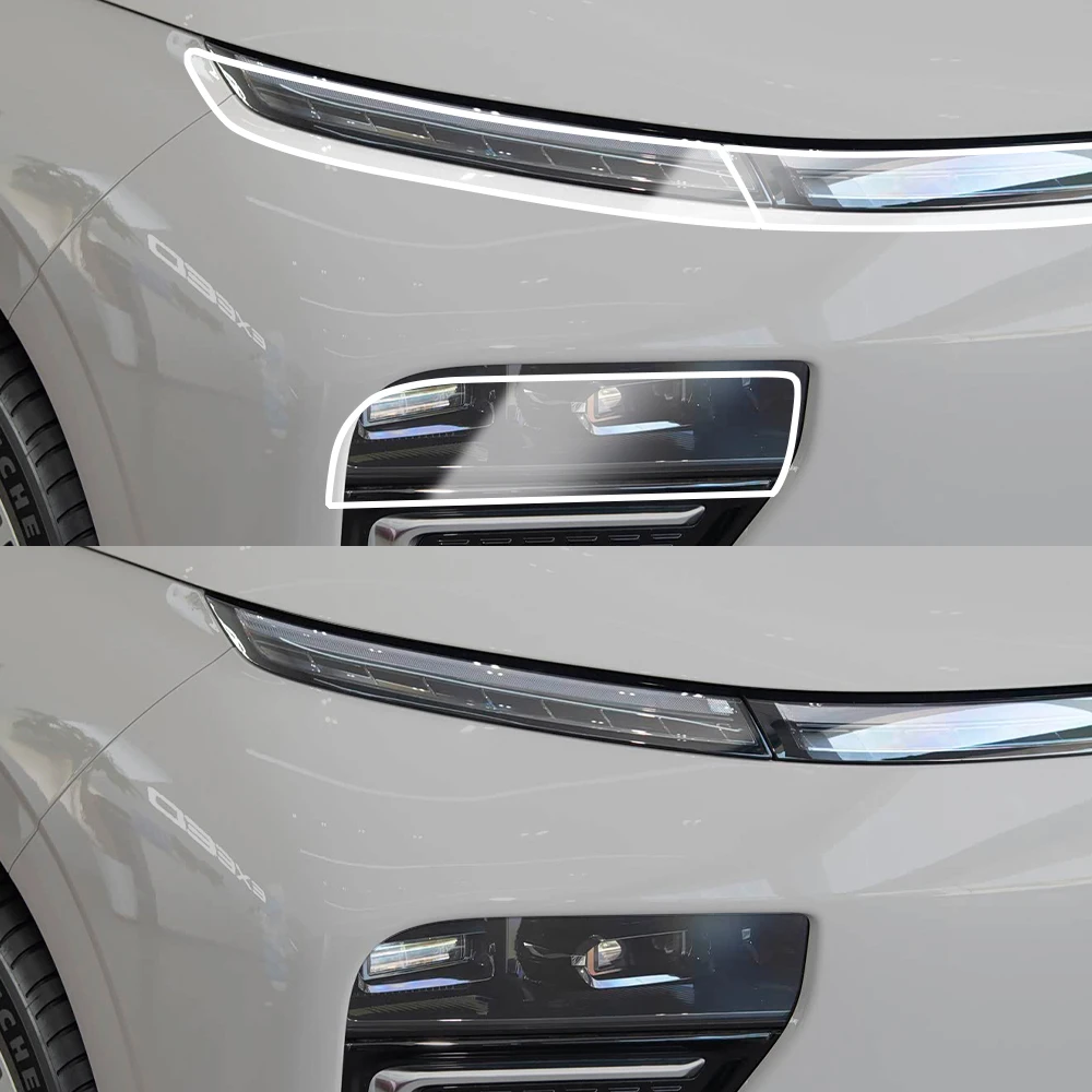 

Anti-Scratch TPU PPF Headlight Cover for Exeed EXLANTIX ET 2025-2026 High Gloss Smoke Black Pre-Cut Vinyl Wrap Protection Film