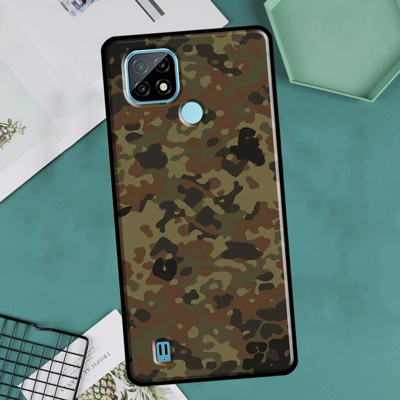 Kamuflaż kamuflaż Flecktarn do OnePlus 10 Pro 9 Pro 8T 9R Nord2 do Realme 9 8 Pro 8i 9i C35 GT Neo 2 3 Master