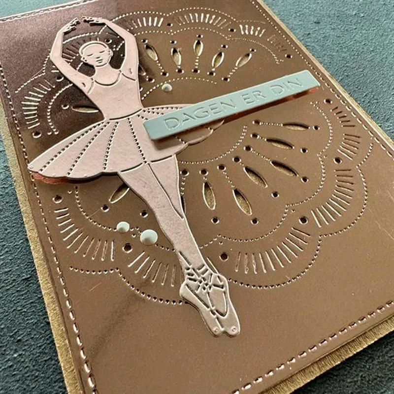 العلامات لأغاني Doily راقصة الباليه هدية صندوق قطع معدنية يموت DIY بها بنفسك صنع بطاقة سجل القصاصات تنقش ألبوم ورقي لوازم الحرفية #3