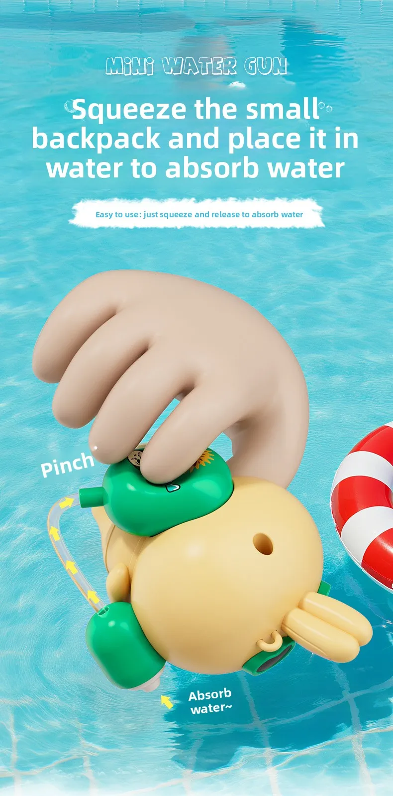 jiyi Wasserpistolen-Spielzeug-Schlüsselanhänger, süßer Usagi Hachiware Anhänger im Sommer-Design, Kawaii Sammler-Accessoire für Fans und Teenager – Detail 3