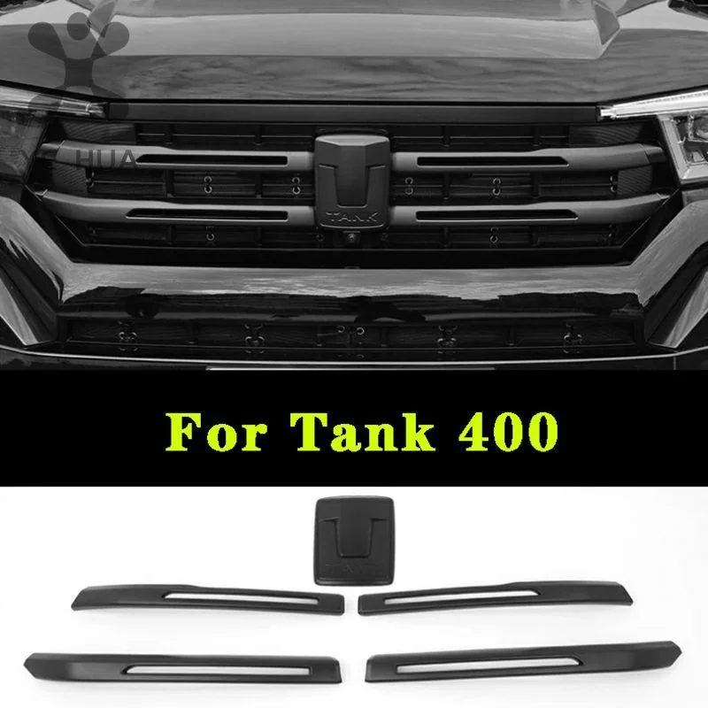 For Great Wall GWM Tank 400 3D ABS Sticker Car Front Emblem Badge Decals Black Badge Logo Emblem Cover Car-Styling