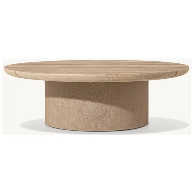 

Modern outdoor patio furniture, solid teak round, size coffee table