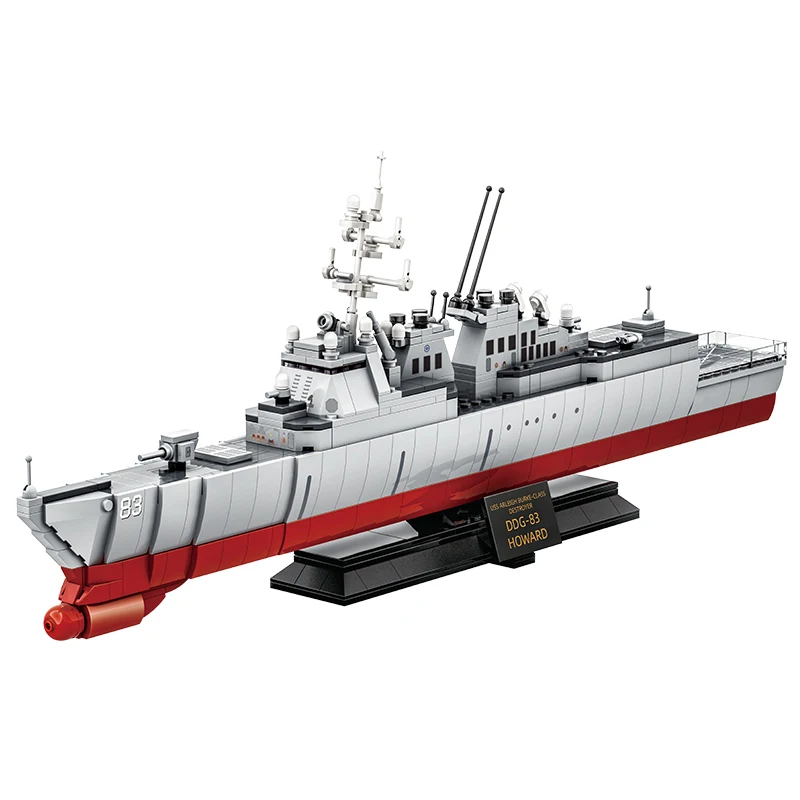 5511 Military Model Arleigh Burke Destroyer Building Blocks Ornaments Navy Warships Bricks Toys Boys Adults Christmas Gifts