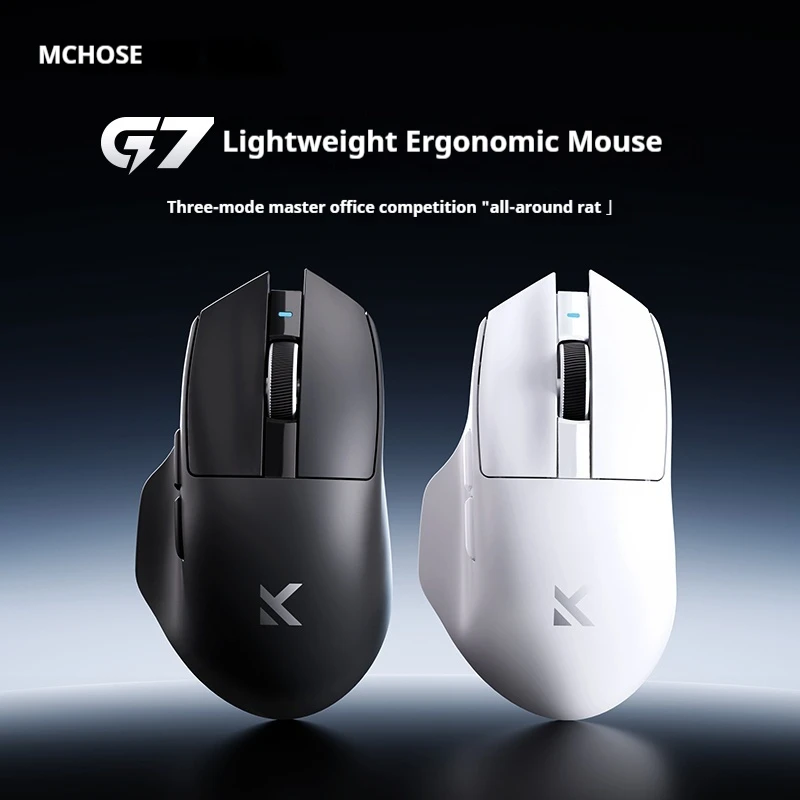 Mchose G7 Pro Gaming Mouse Tri-Mode Wireless Bluetooth Lightweight Desktop Office Paw3395 Ergonomics 55g High-performance Laptop