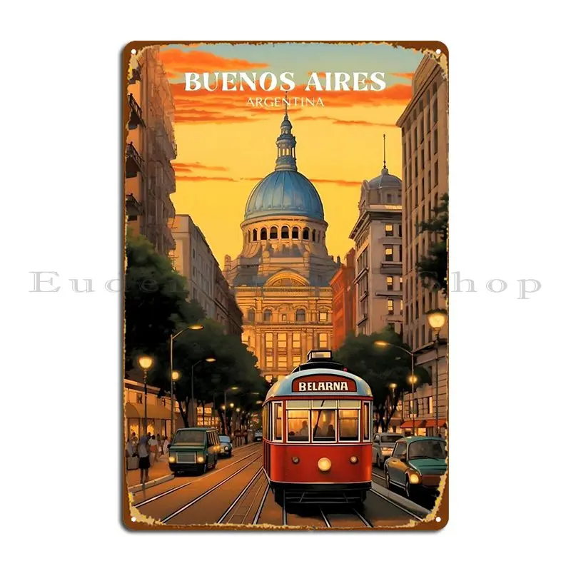 Закат в Буэнос-Айресе металлический знак на заказ винтажный кинотеатр на заказ жестяной знак постер
