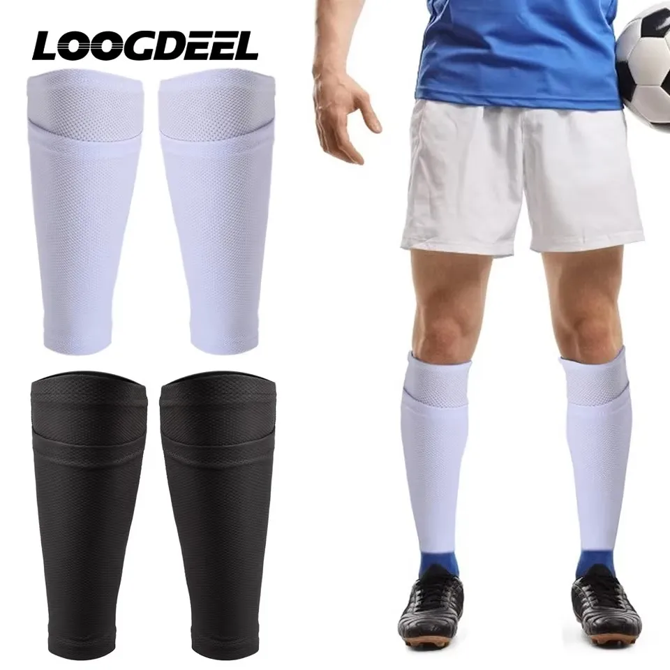 Loogdeel Soccer Shin Guard Socks Breathable Soccer Shin Guard Sleeves with Pocket for Football Shin Pads Shin Pads Holder