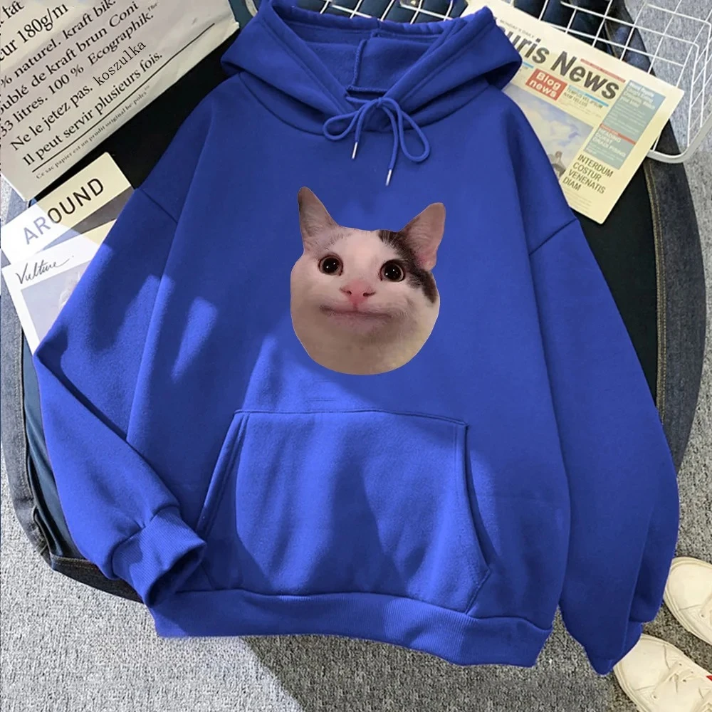 سترة بغطاء للرأس للرجال مطبوعة من Meme Cats بأكمام طويلة وطباعة Kawaii مريحة ومتعددة الاستخدامات