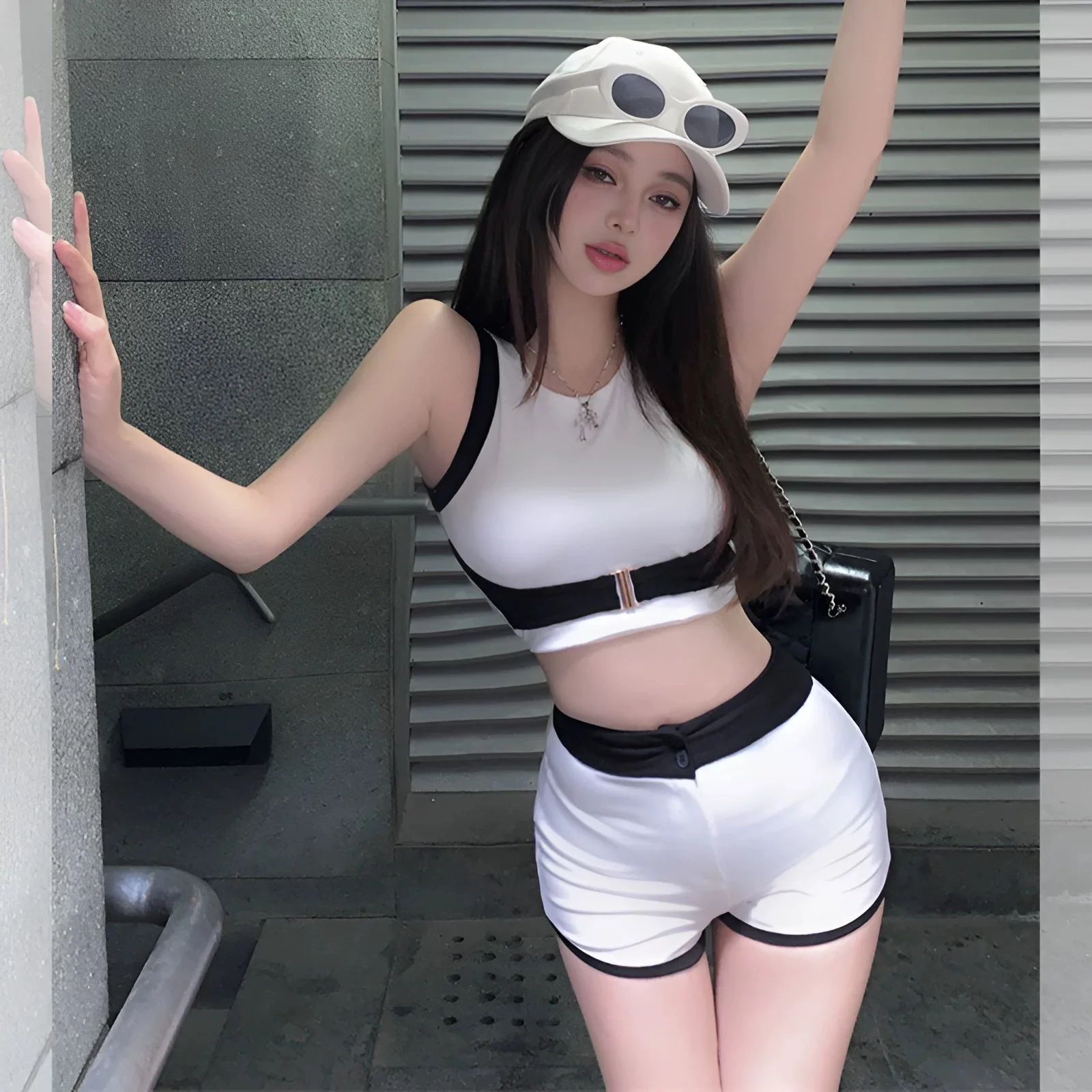 Women Padded Tops Shorts Sets Korean Lady Trendy Slim Summer Suits Chaming Sexy Streetwear Sets Female Party Club Ins Chic Sets